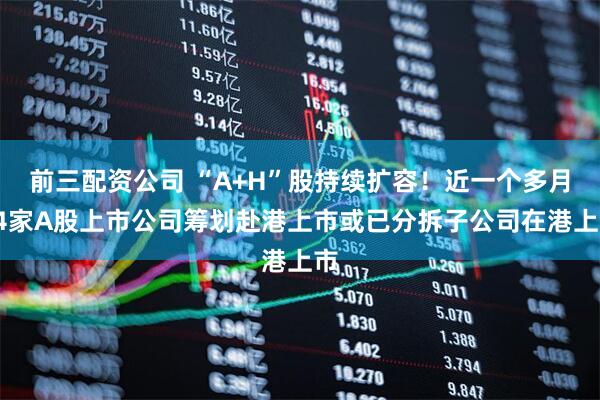 前三配資公司 “A+H”股持續擴容！近一個多月14家A股上市公司籌劃赴港上市或已分拆子公司在港上市